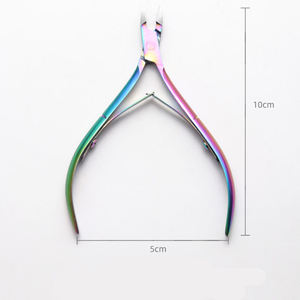 Pince à cuticules en acier inoxydable, recourbe-cuticules, pour coupe des cuticules, couleur arc-en-ciel, bon marché, prix de gros - Product Image 3