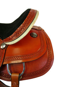 Barril de cuero prémium para carreras, conjunto de sillín de caballo occidental, tachuelas (talla de asiento de 14 "-18"), disponible en varios colores y tamaños - Product Image 6