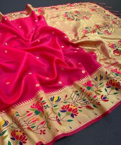 Banarasi Silk Sarees Party Wear Wedding Indian Apparelgarment - Product Image 3