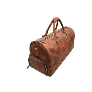 Produk baru tas Travel tas Duffel perjalanan Overnight Duffel kulit mewah hitam desainer merek dengan pemasok dari BD