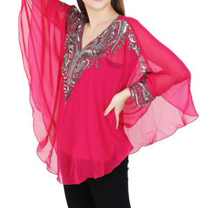 Caftán Bordado a Mano Talla Única 2026, Tejido Georgette Étnico, Moda Femenina Hecha a Mano en India, Última Tendencia para Fiestas - Product Image 1