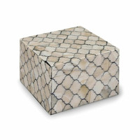 Boîte à bijoux indienne faite à la main en os et résine incrustée AZC-00118 avec design élégant en os et résine incrustée
