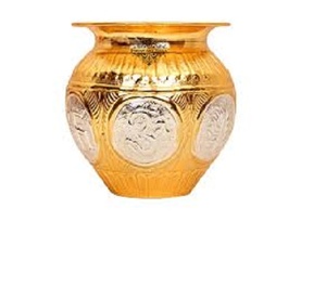 หม้อทองแดง Lota Kalash,หม้อดีไซน์ Om สำหรับวัดพูจาที่บ้านและสำนักงาน - Product Image 1