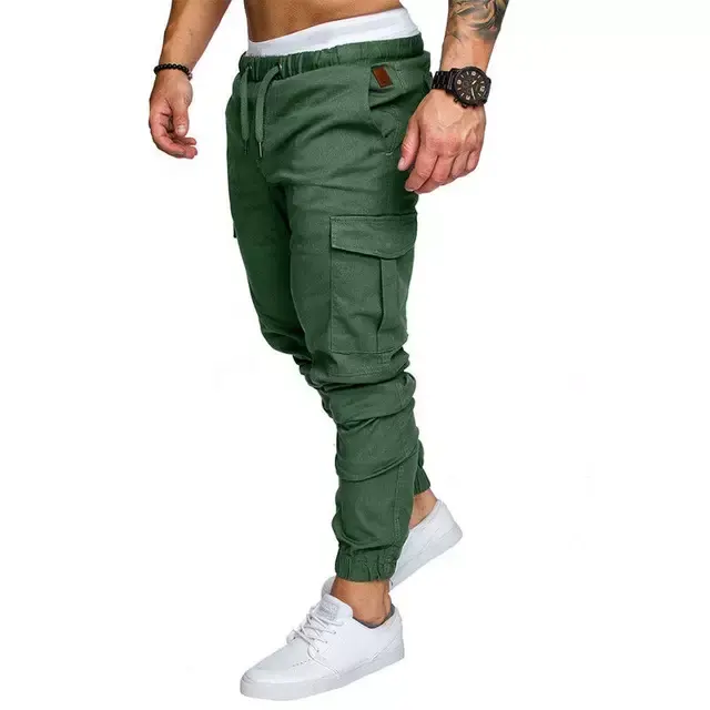 Bán buôn người đàn ông dài hàng hóa bông trống quần với túi lớn 100% Twill bông quần với tùy chỉnh thiết kế và tùy chỉnh kích thước