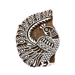 Sello textil con estampado de bloques indios, diseño de pavo real, sello de bloque de madera tallado a mano, sello de impresión - Product Image 5