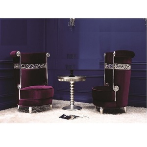 Fauteuils de salon de style moderne ornés d'argent, style baroque, ensemble de fauteuils d'appoint de luxe, style baroque de luxe, fauteuils de salon - Product Image 1