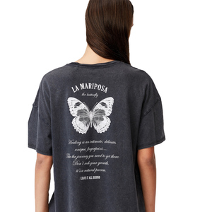 Camiseta con estampado de letras para mujer, camiseta de manga corta ajustada Simple de caramelo para mujer 2022 - Product Image 3