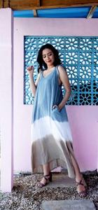 Vestido largo ajustado sin mangas, exclusivo, suelto, largo hasta el suelo, estilo bohemio, suave, Maxi Tie-Dye, ajustable al hombro - Product Image 4