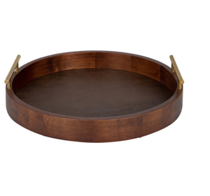 Wooden Tea Serving Trays Brass Handle Versatile Stylish Fruit Pattern Design Multi-Functional for Serving <b>Decorating</b> <b>Spaces</b> - Product Image 5