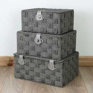 Caja de almacenamiento para dispositivos decorativos y caros, juego de cesta de algodón de cáñamo hecho a mano, yute, cuerda de color, novedad, 4 piezas - Product Image 2