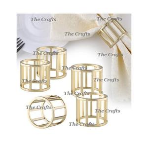 Meilleur design Rond de serviette Anneau de tissu en aluminium couleur or pour la maison Hôtel Mariage Restaurant Rond de serviette - Product Image 4