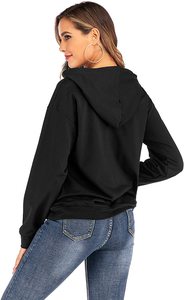 Jersey con capucha de gran tamaño para mujer Sudadera con capucha para posición de logotipo frontal de invierno - Product Image 6