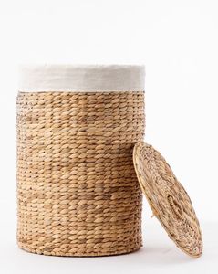 Vietnam-Made High Quality Bamboo Laundry Basket Water Hyacinth Woven Storage <b>Hamper</b> for Home Organization - Product Image 5