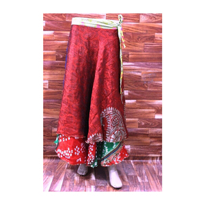 กระโปรงยาวทรงส่าหรีผ้าไหมสไตล์โบฮีเมียนกระโปรงลายดอกไม้สำหรับผู้หญิงชุดใส่เดินชายหาดขนาดใหญ่พิเศษสำหรับฤดูร้อน - Product Image 3