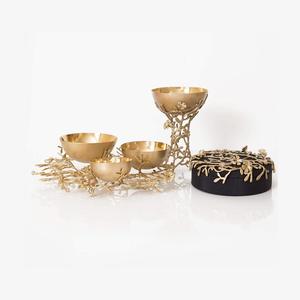 Handmade Brass Gold Color <b>Bakhoor</b> Burner Designer Round Shape <b>Oud</b> Burner With Nut Server At Competitive Price - Product Image 2