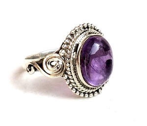 Real Amethyst Stone <b>Ring</b> Sterling Silver 925 Stone <b>Ring</b> Bezel Handmade <b>Indian</b> <b>Rings</b> - Product Image 1