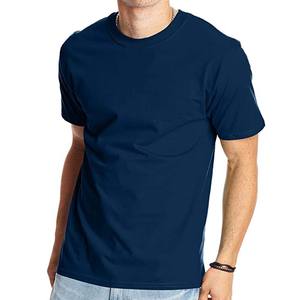 T-shirts unisexes en coton peigné bleu marine - Product Image 1