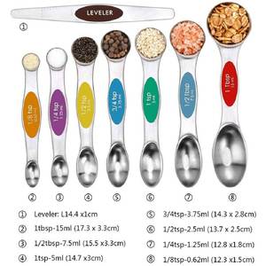 Stainless Steel <b>Measuring</b> Cups and Spoons Set Engraved Handles Customizable Design Durable Kitchen <b>Tool</b> at Wholesale Price - Product Image 6