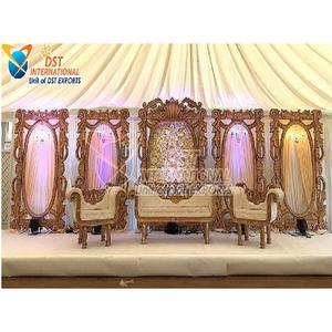 Traditional Wedding Stage Fiber Frames Setup Indian Wedding Stage Backdrop Panel Wedding Stage Fiber Designer Frames Setup - Product Image 1