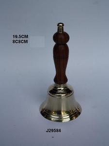 Clochette en laiton à manche en bois poli, 1 pièce, avec vernis miroir, cloche de noël en métal, à main - Product Image 4