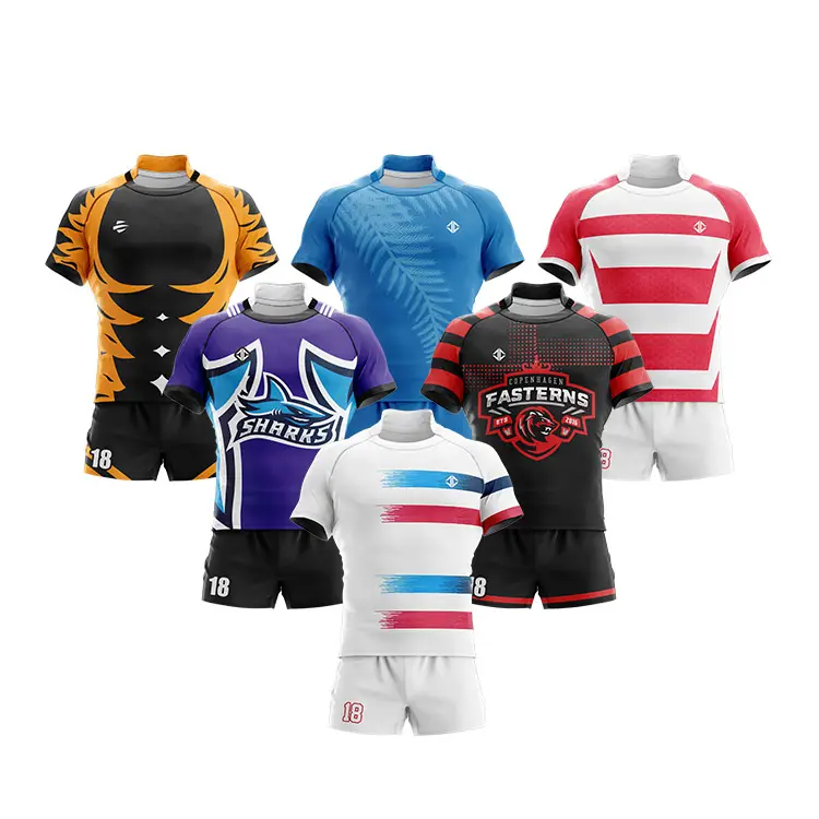 Free design custom your own rugby jersey set