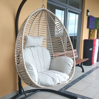 Fauteuil suspendu moderne en forme d'œuf avec structure en acier pour l'extérieur, couleur personnalisable, coussin résistant à l'eau, idéal pour la salle de sport, l'école, le jardin, la terrasse