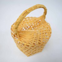 Panier antique en bambou tissé à la main, écologique et naturel, pour le rangement des fruits et des œufs