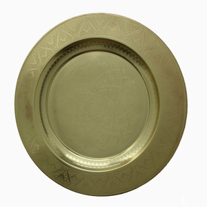 Placage de laiton décoratif fait à la main Salon décoratif grande assiette murale assiettes de vaisselle - Product Image 1