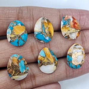 Venta al por mayor ostra turquesa semipreciosa Rosecut de piedras preciosas naturales para la fabricación de la joyería - Product Image 1