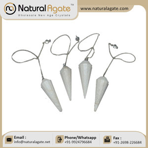 Produit de guérison tendance Scolecite 12 pendules à facettes Meilleure qualité Colliers pendules de pierres précieuses de guérison - Product Image 4