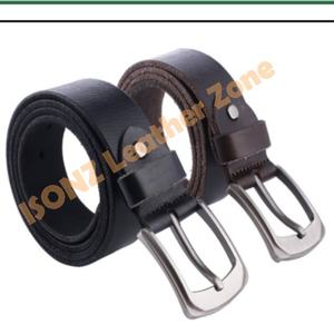 Cinturón de cuero de piel de vaca auténtica de marca superior, diseño Punk informal occidental de lujo clásico, logotipo personalizado, última aleación negra, venta al por mayor, barato - Product Image 2