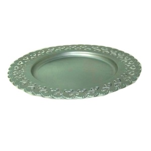 Plaque de chargeur en métal aux finitions argentées Fabricant et grossiste de jardinière de chargeur de haute qualité Bordure en relief en spirale - Product Image 1