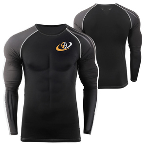 Performance Fit MMA Rash Guard Skins Chemise de compression à manches longues pour hommes Impression sublimée Design uni pour une utilisation «Rush Guard» - Product Image 5