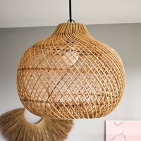 Abat-jour en rotin naturel tissé à la main, design personnalisé, abat-jour suspendu, couverture de lampes, vente en gros
