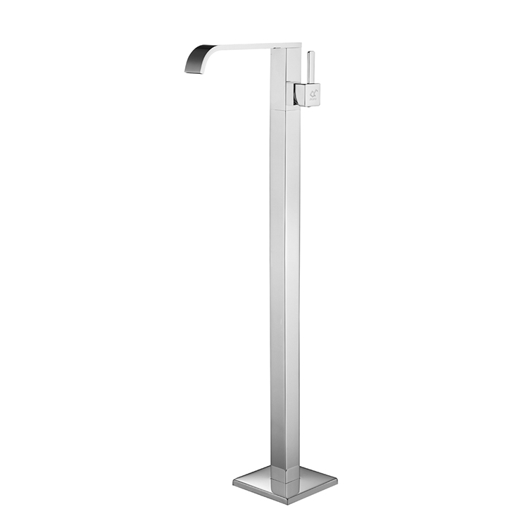 Bathroom Free Standing Bathtub Faucet Mixer Tap Contemporary Floor Mounted Bath Tap