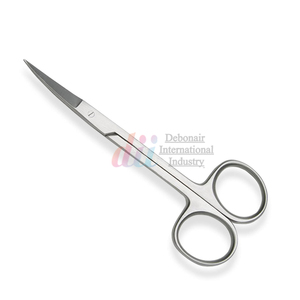 Ciseaux à iris droits courbés à usage unique de 4,5 pouces, en acier inoxydable jetable, ensemble d'instruments chirurgicaux de précision stériles - Product Image 3