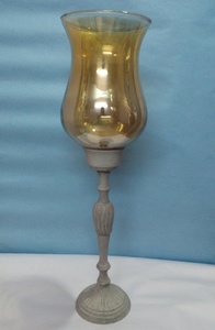 Bougeoir en métal fait à la main avec bougeoir votif en verre pour décoration de mariage bougeoir votif en verre - Product Image 4