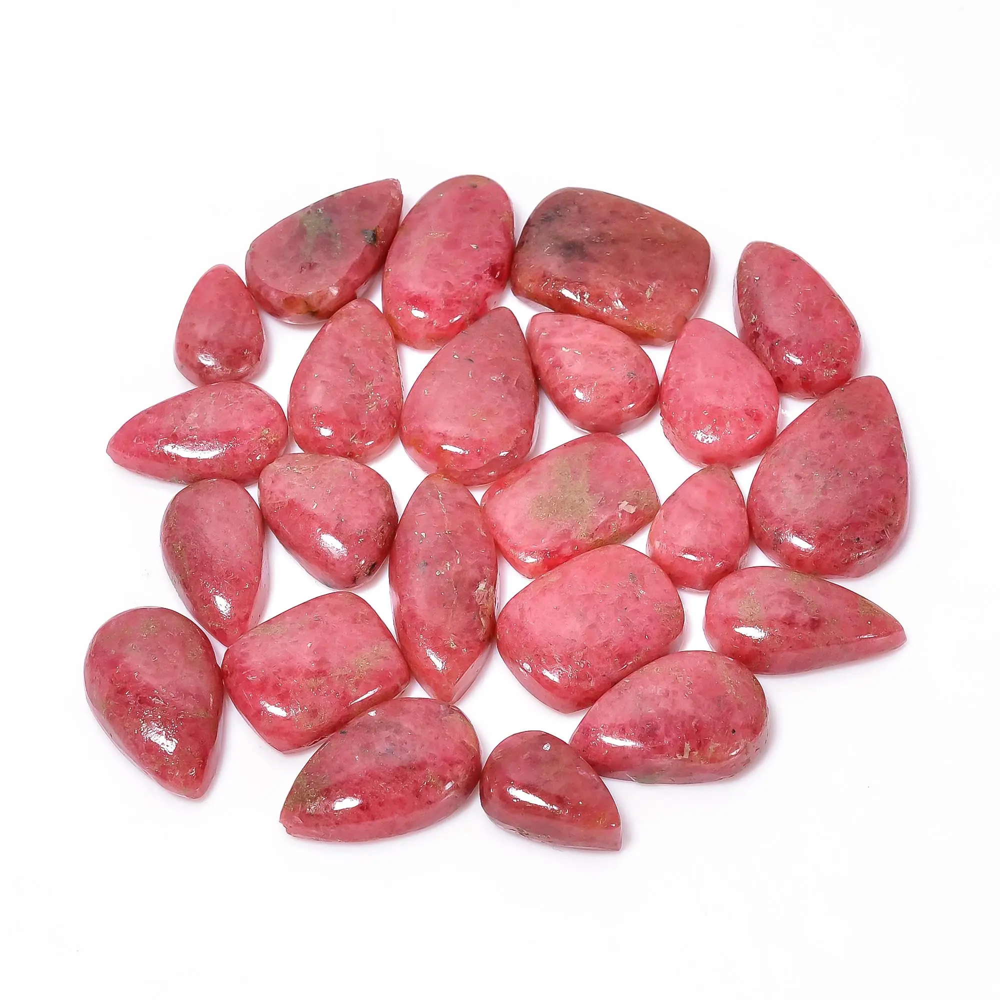 Offre Spéciale pierres précieuses naturelles de rhodonite rose de toutes formes et tailles en gros cabochon de rhodonite semi-précieuse pierres précieuses en vrac