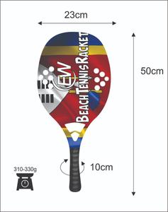 Raquettes de beach tennis sur mesure pour padel/spaddle, logos personnalisés, combinaisons de couleurs, poignée en fibre de carbone, poids 320-340g, longueur 50cm - Product Image 2