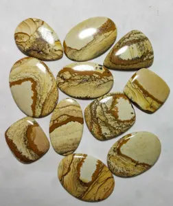 good quality picture jasper free size cabochon loose gemstone