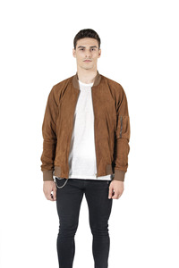 Chaqueta Varsity para Hombre, de Cuero Recubierto de Primera Calidad, Cuello Alto, Estilo Casual, Transpirable, Gruesa y Duradera - Product Image 5