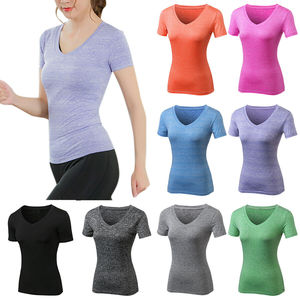 Camiseta deportiva de compresión para mujer, blusa ajustada para gimnasio, Yoga y Fitness, material de alta calidad y estampado - Product Image 1