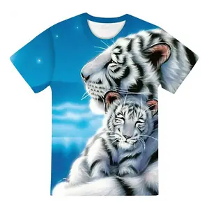 Shirt Sublimation O-Neck Short Sleeve Custom Printable Colorful 100% Polyester T Shirt For Sublimation Printing