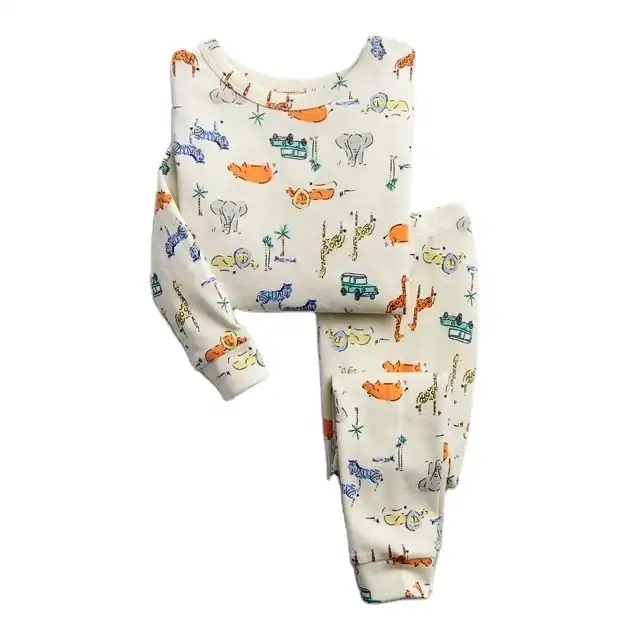 Conjunto de pijama con estampado de Safari para niños, Conjunto de pijama para niños pequeños, de dos piezas ropa de dormir, ropa de descanso