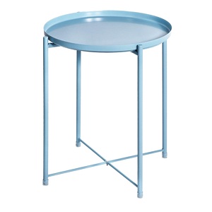 Métal enduit de poudre bleue Table basse faite à la main Design moderne créatif Table d'appoint salon Table centrale décorative en gros - Product Image 1