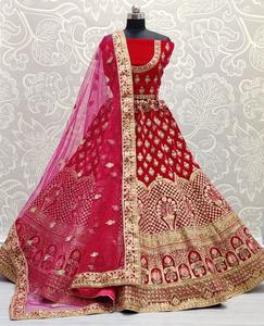 ออกแบบพิเศษคุณภาพสูงผ้าตาข่ายถักลายสำหรับเจ้าสาว Lahenga ผลิต Lehenga Choli สุราษฎร์อินเดีย - Product Image 1