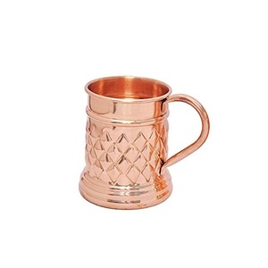 Mug à eau en cuivre pur, décoratif, artisanal, au design martelé, finition cuivre, pour usage multifonctionnel - Product Image 3