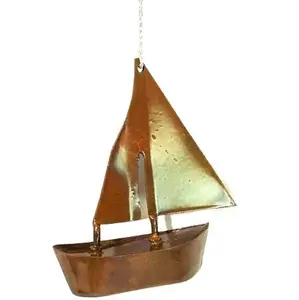 Metal demir antika kahverengi yüksek kaliteli gemi noel dekorasyon noel asılı ağacı süsleme asılı halat ile