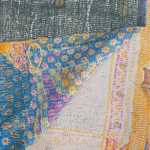 Edredones Kantha Vintage de alta calidad con bordado hecho a mano y trabajo de parche Gudari Muebles para el hogar y prendas Rediseño Dhurries - Product Image 1