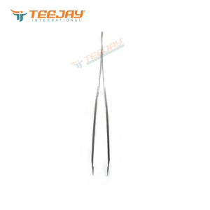 Pince à épiler TEEJAY en acier inoxydable argenté de 9,5 cm avec pointe inclinée et pointe finement travaillée pour les sourcils - Product Image 5